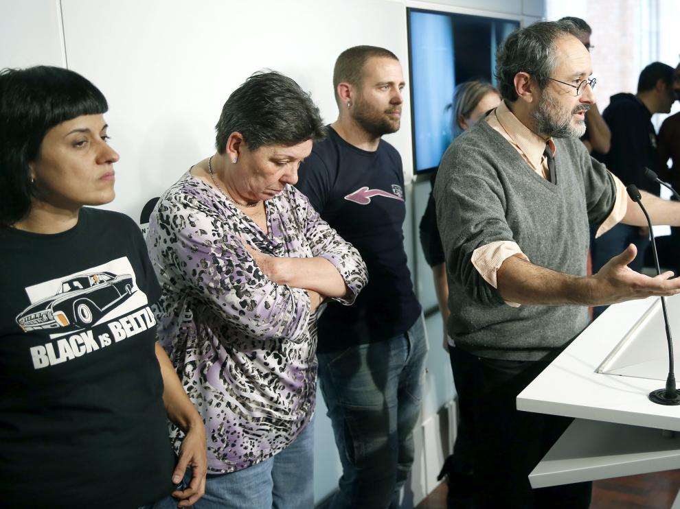 Antonio Baños, líder de la CUP, en rueda de prensa