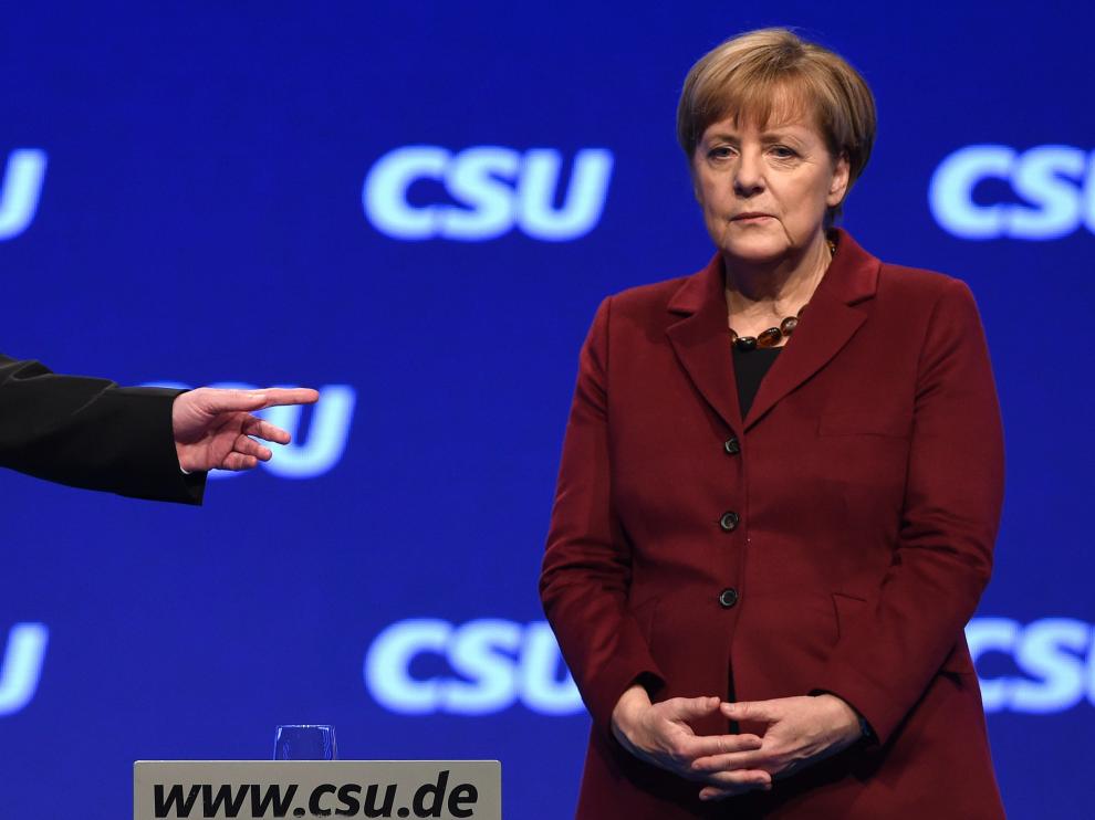 Angela Merkel en el congreso de la CSU