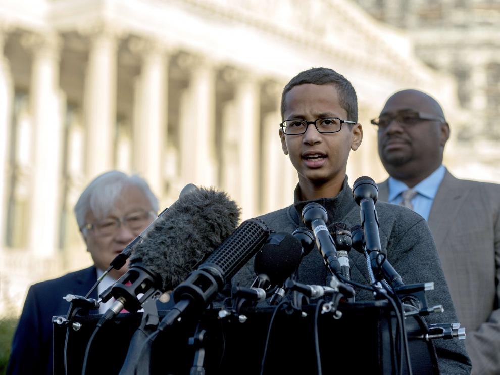 Ahmed Mohamed durante una rueda de prensa.