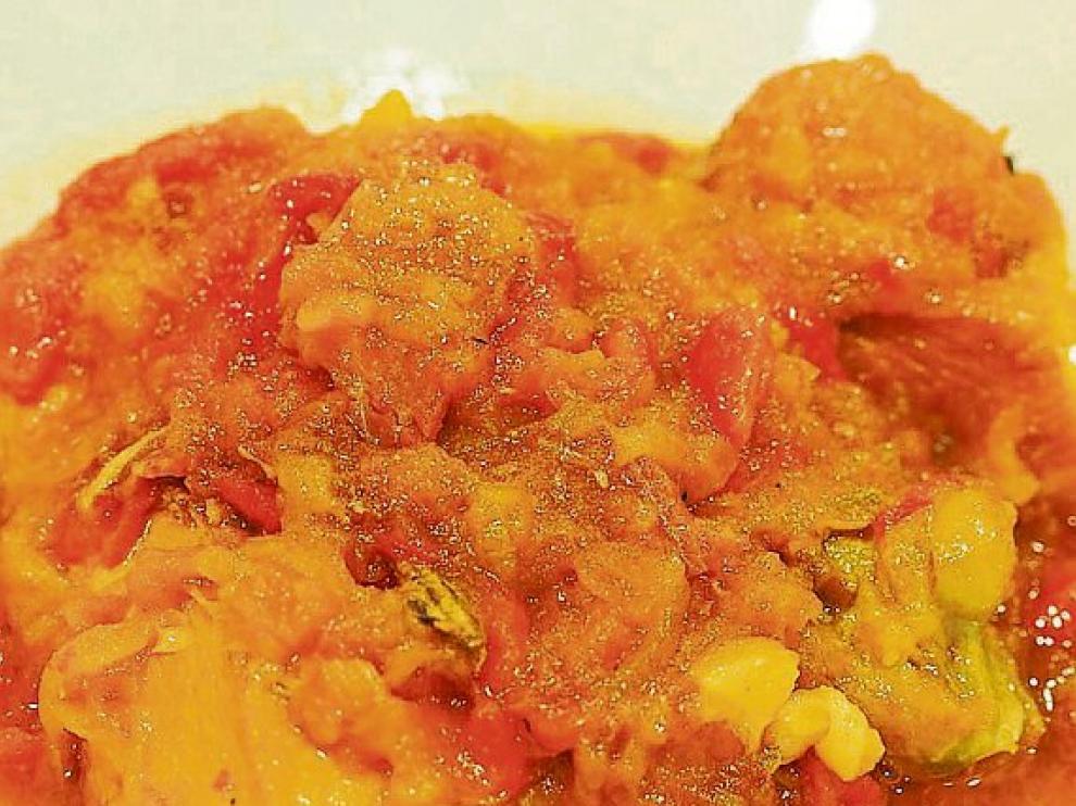 Pollo al chilindrón, un clásico de la cocina aragonesa.