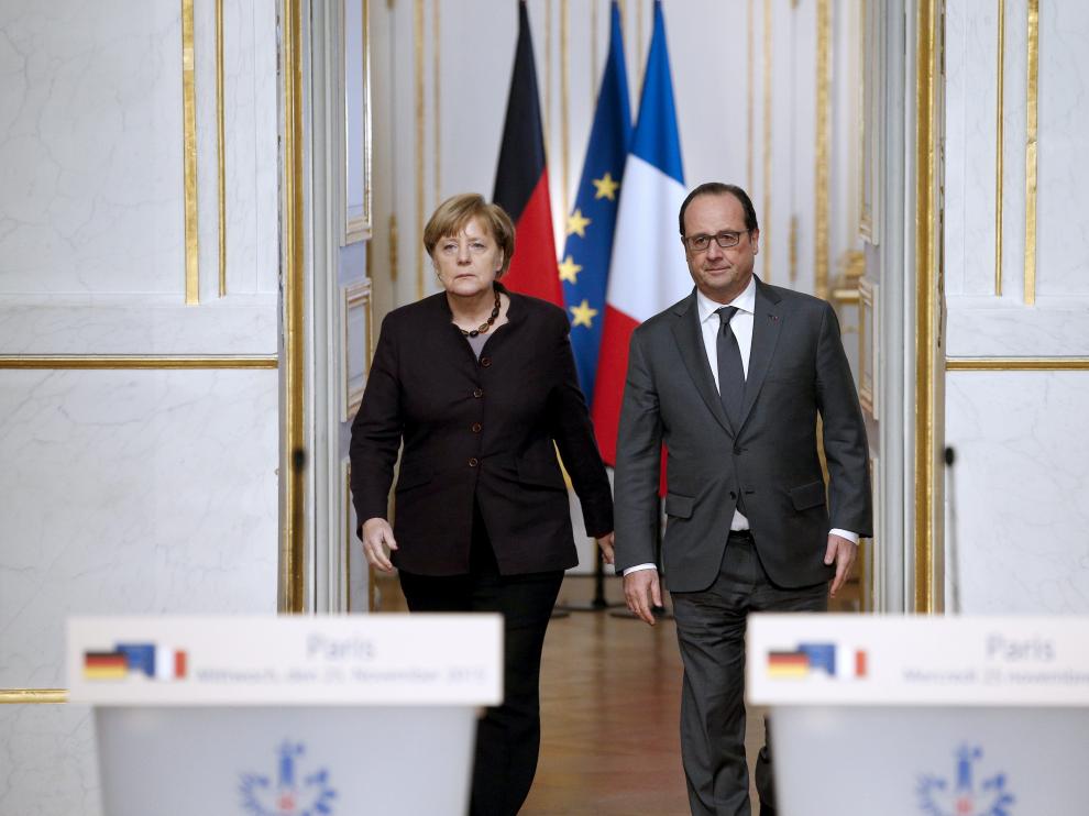 Reunión entre Merkel y Hollande.