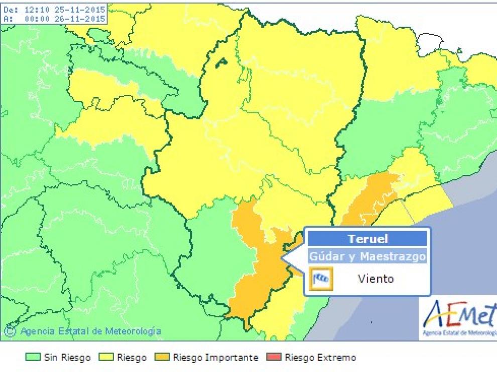 Las fuerza del viento se sentirá a partir de las 18.00.