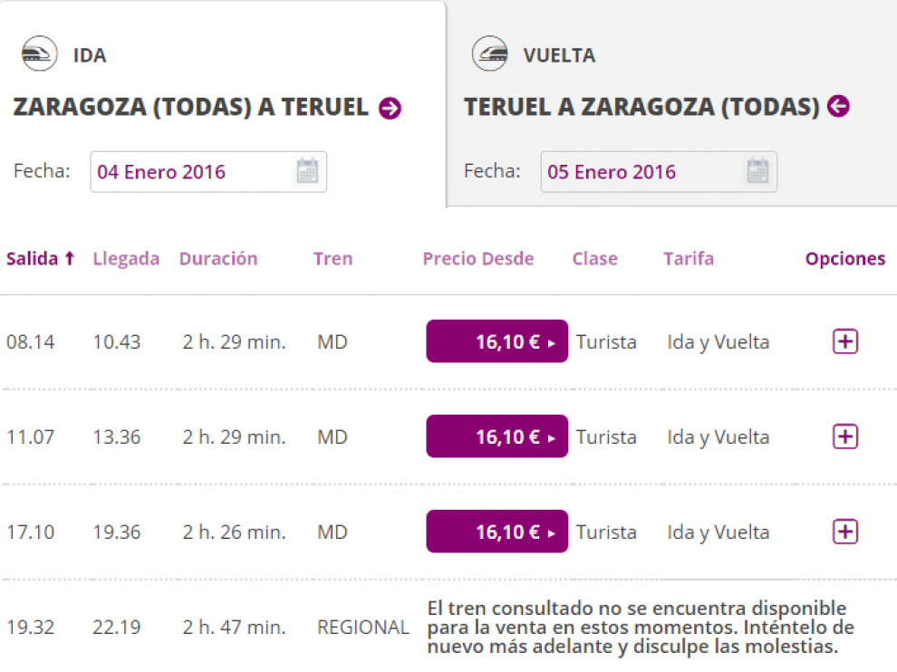 La página web de Renfe no permitía ayer la compra de billetes.