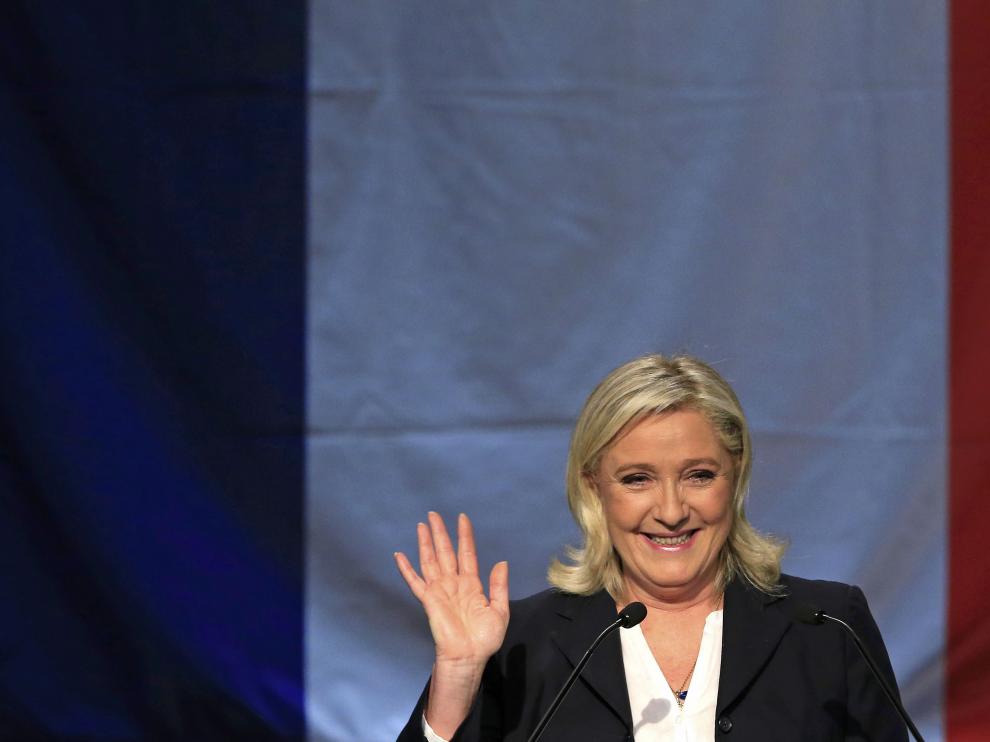 ?Marine Le Pen, tras conocer su victoria en las urnas.
