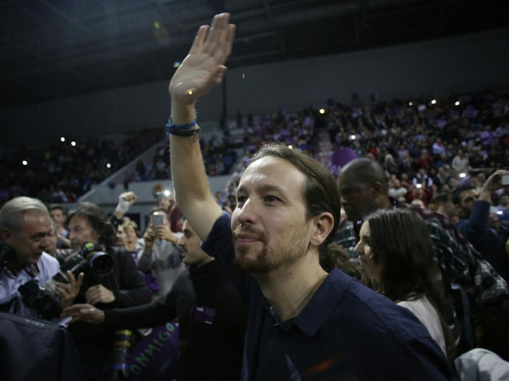 Pablo Iglesias en el Pabellón Príncipe Felipe de Zaragoza