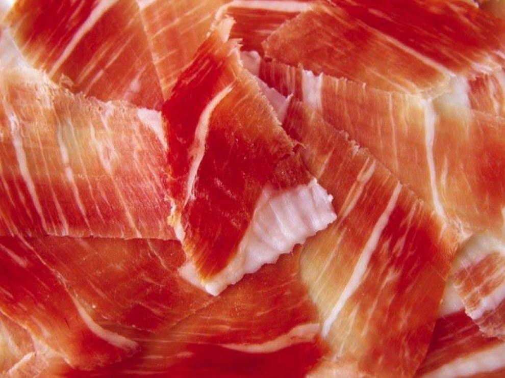 Jamón de Teruel al corte.