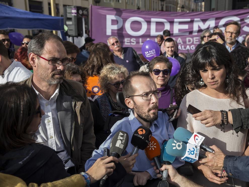 Echenique, durante el acto de Podemos en Málaga
