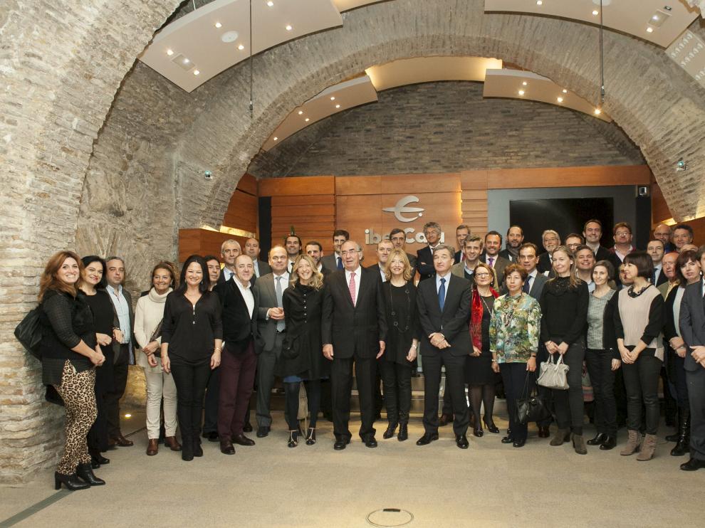 Asistentes al acto convocado por Ibercaja.