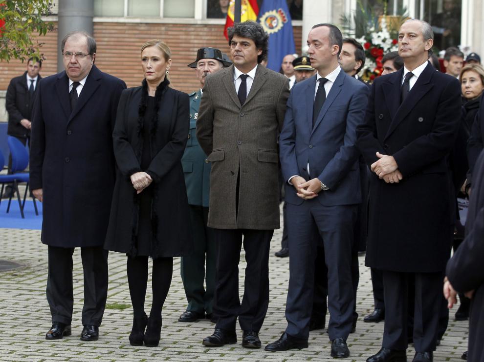 El secretario de Estado de Seguridad, Francisco Martínez, durante el funeral celebrado por los policías fallecidos en Kabul.