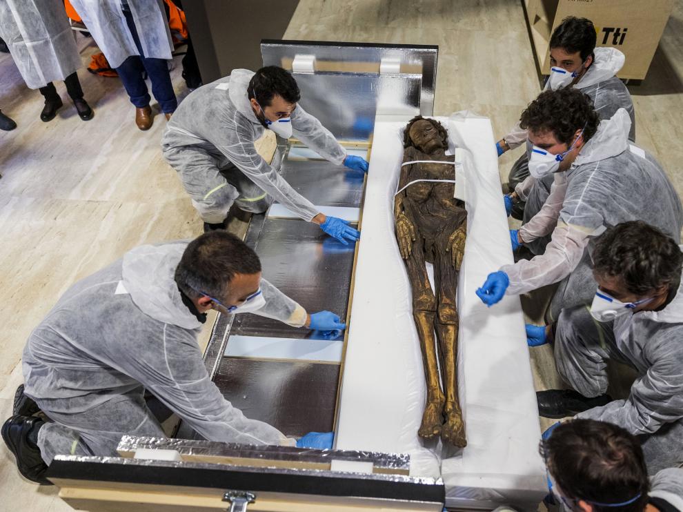 La momia guanche expuesta en el Museo Arqueológico Nacional