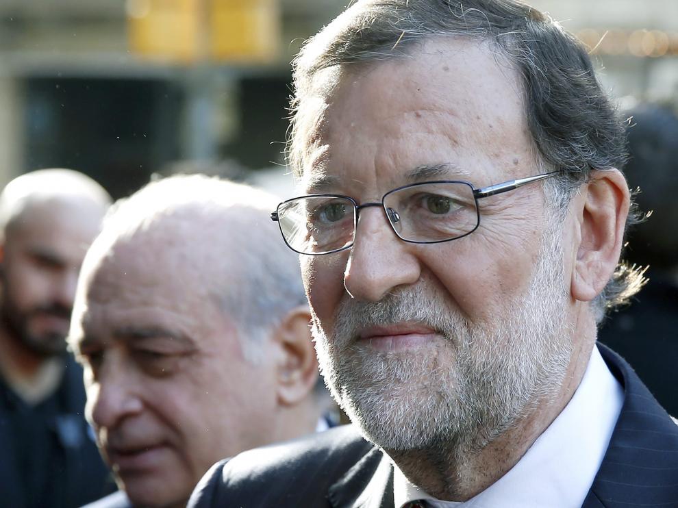 El presidente del Gobierno, Mariano Rajoy, este jueves en Barcelona.
