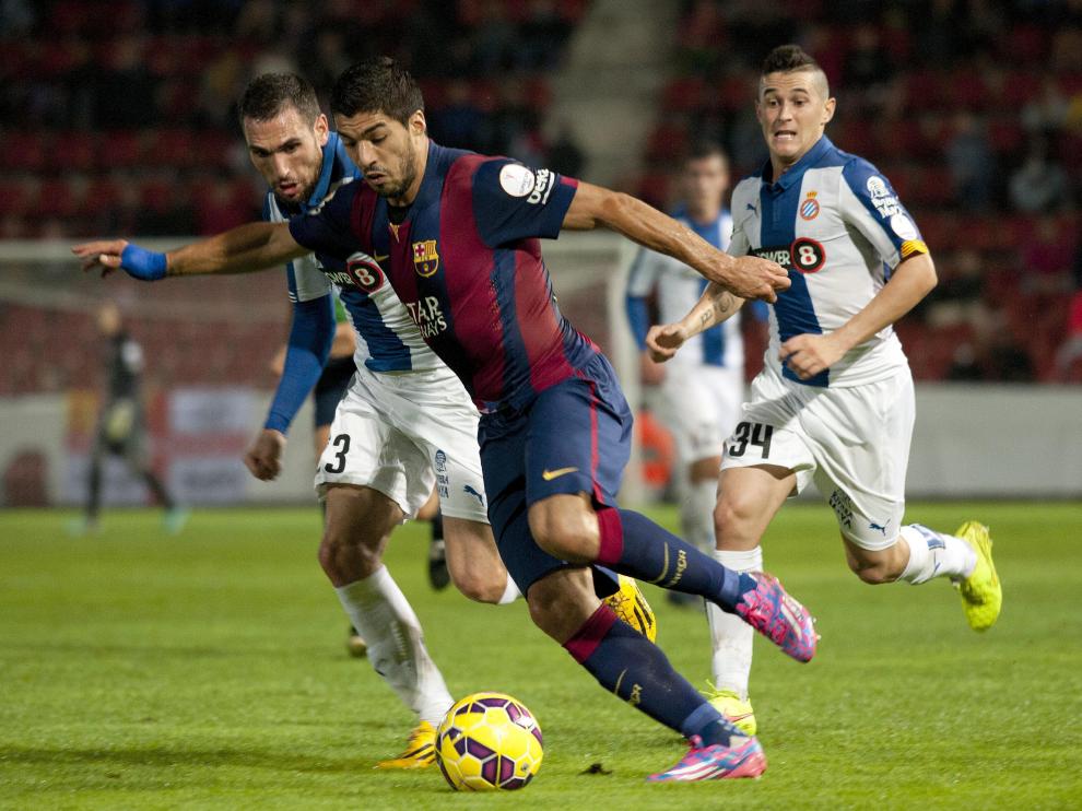 Luis Suárez, en un derbi entre el Barça y el Espanyol