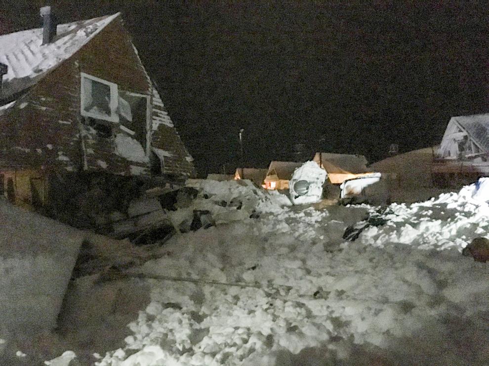 Zona afectada por el alud.