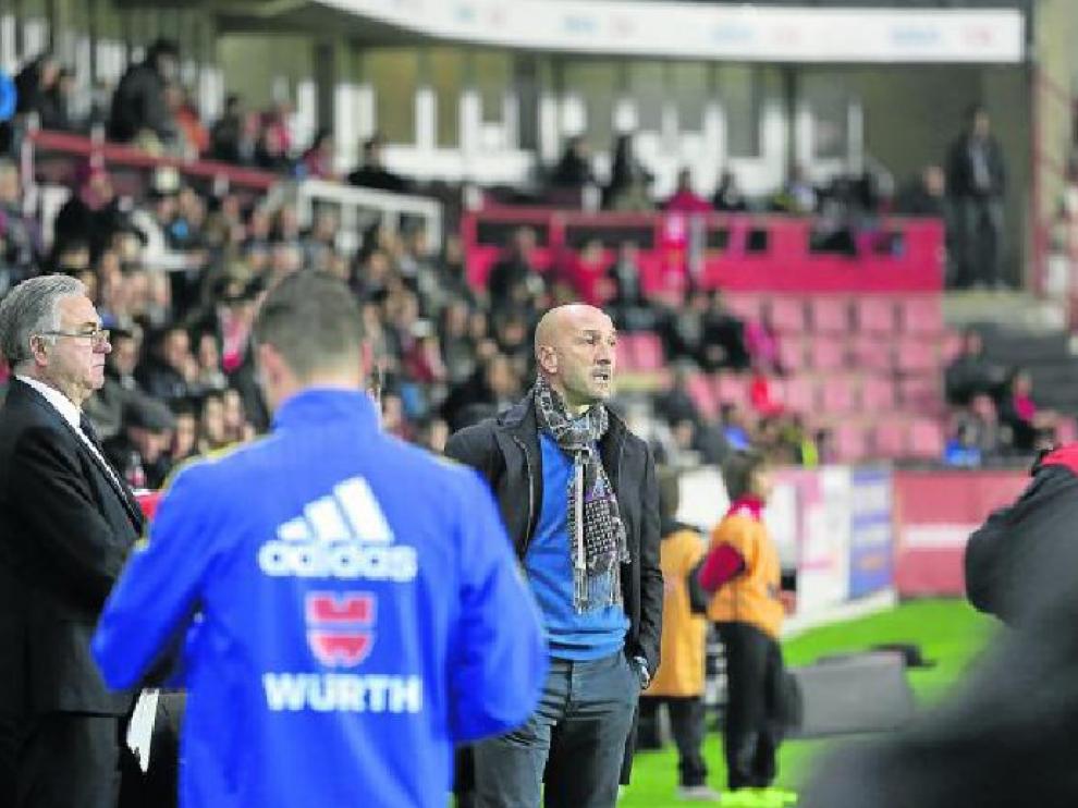 Ranko Popovic, durante el partido del Real Zaragoza en el Nou Estadi de Tarragona