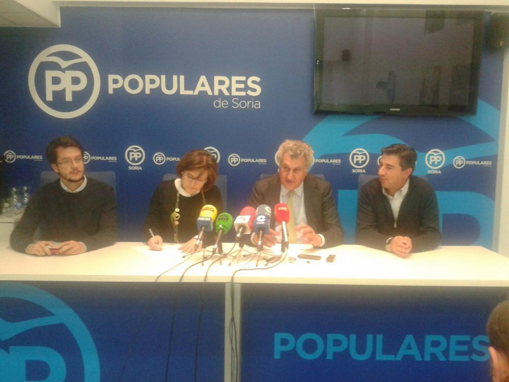 El presidente del Congreso de los Diputados y diputado electo del PP por Soria, Jesús Posada, en rueda de prensa del PP.