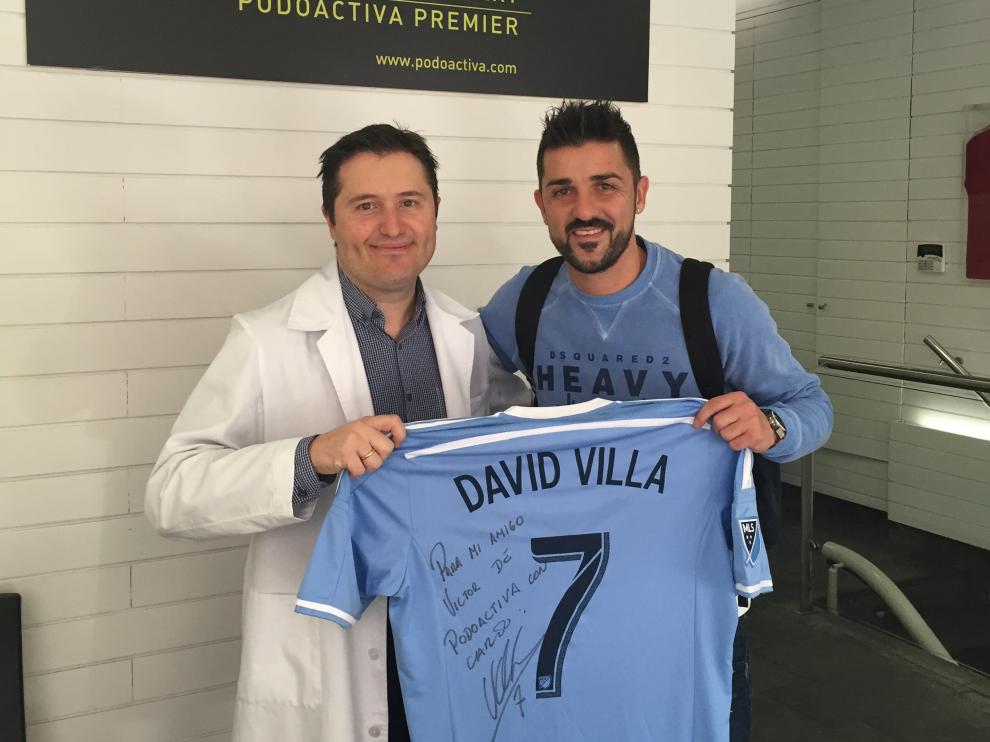 ?David Villa, en la sede de Podoactiva