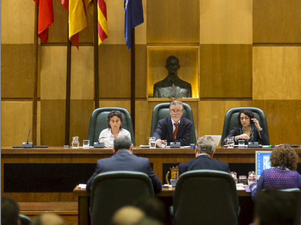 Una imagen del pleno de este miércoles en el Apuntamiento de Zaragoza.