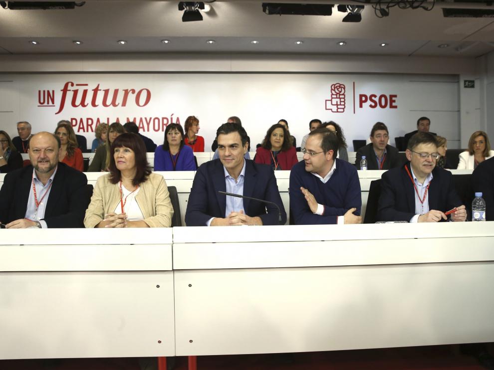 Pedro Sánchez durante el comité federal este lunes.