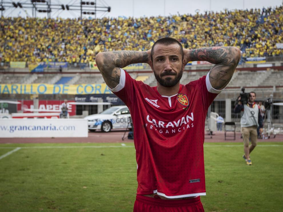 Mario se lamenta tras la derrota contra la UD Las Palmas