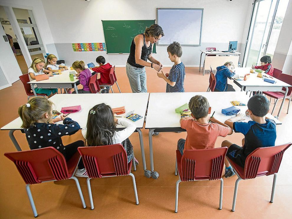 Imagen de archivo del inicio de curso en el colegio Ánfora, el pasado octubre.