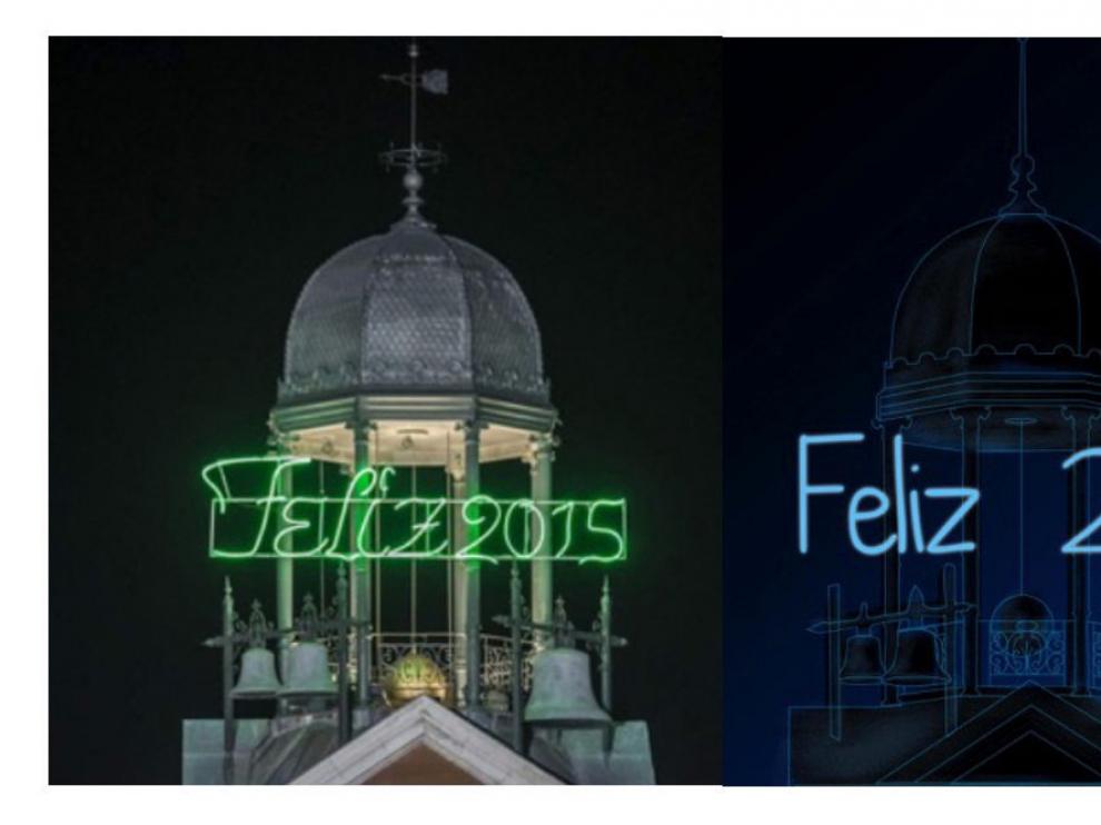 Luminoso que felicitará el 2016.