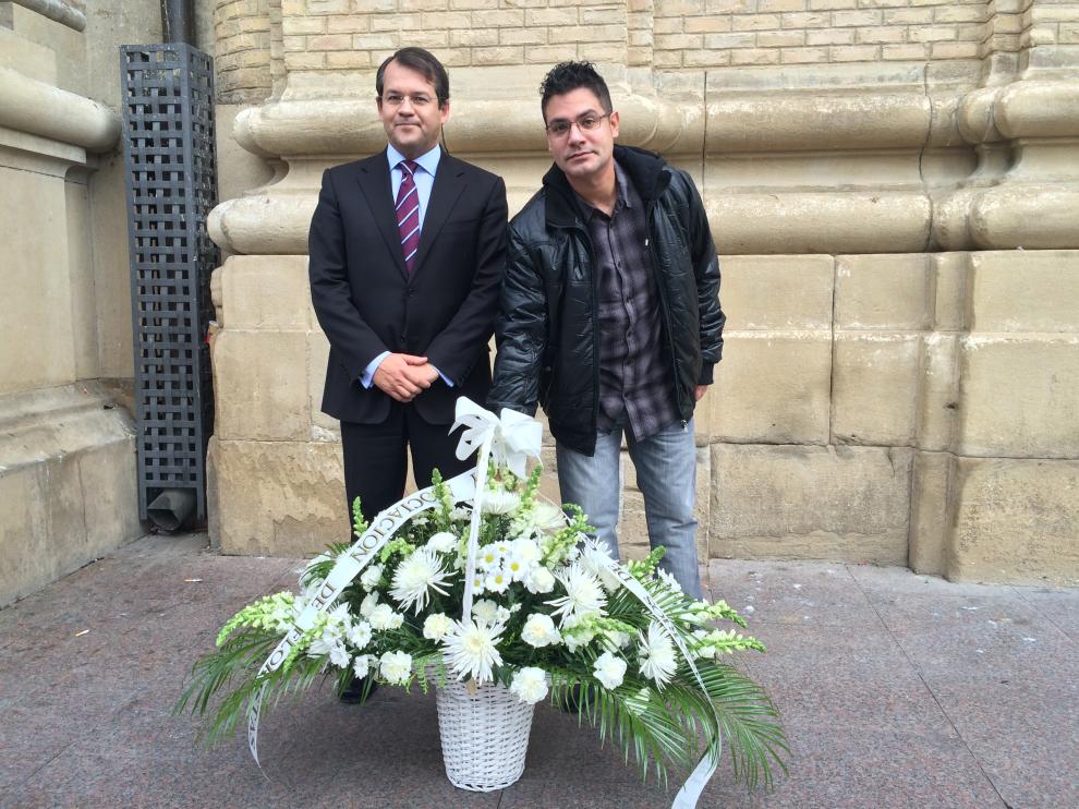 José Antonio Pueyo, presidente de ECOS, y Rubén Cebollero, presidente de la Asociación de Floristas de Aragón.