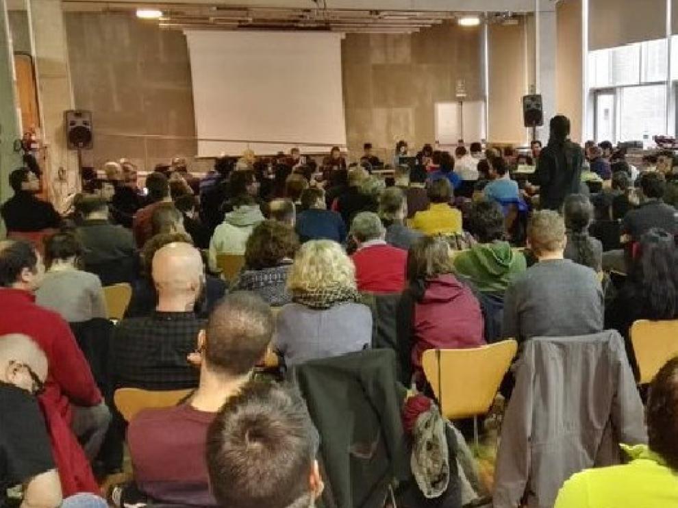 Un momento de la reunión de la CUP celebrada este domingo en Barcelona.