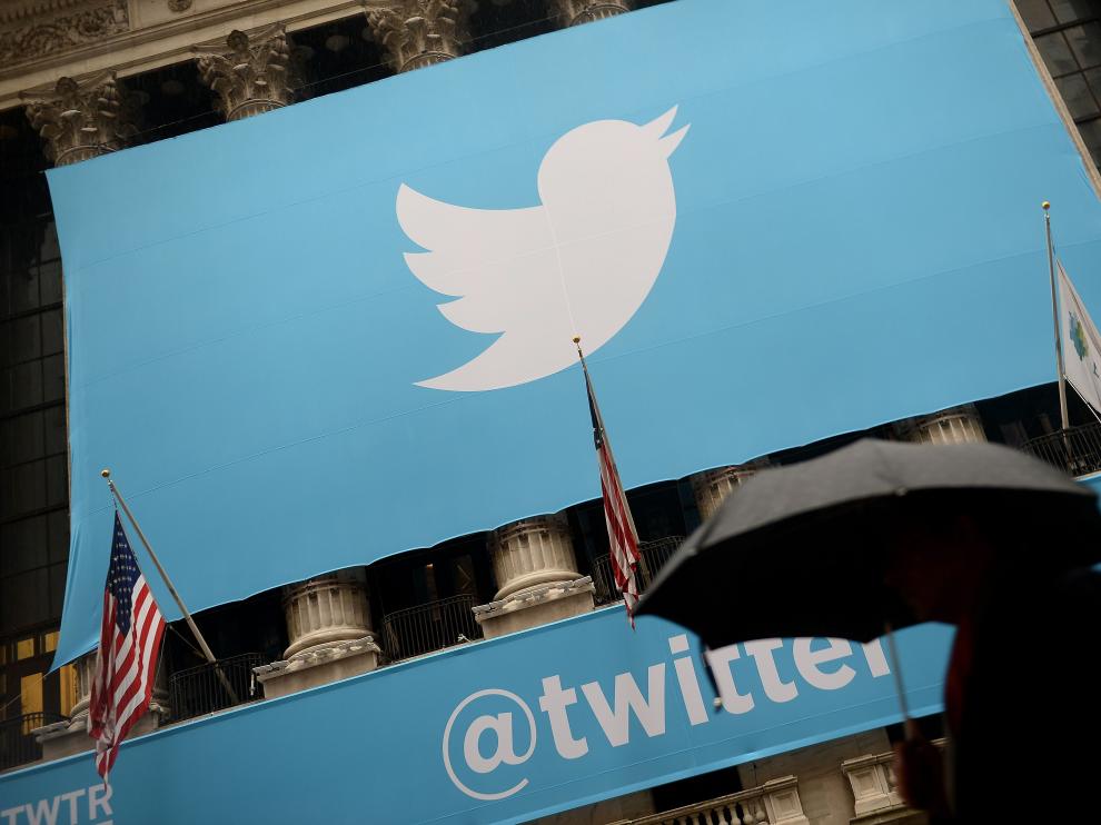 El logo de Twitter, en una calle de Nueva York