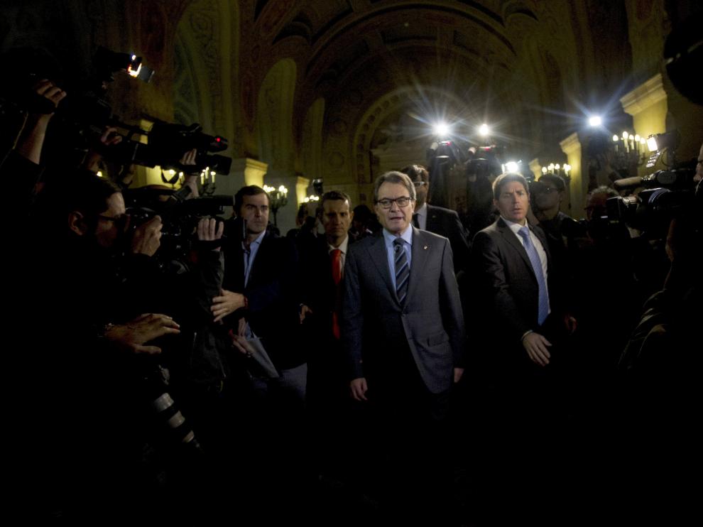 El presidente en funciones de la Generalitat, Artur Mas, este jueves