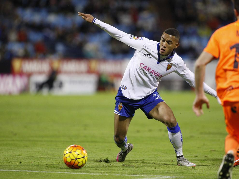 Hinestroza, durante el partido contra el Llagostera