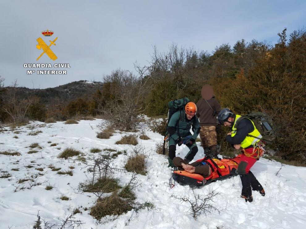 Rescate de un cazador en Huesca