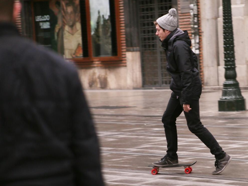 Un patinador, esta semana en el Coso.