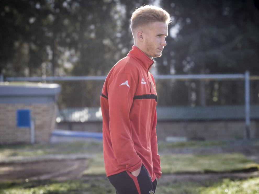 Sergio Gil, antes de empezar el entrenamiento de ayer en la Ciudad Deportiva.