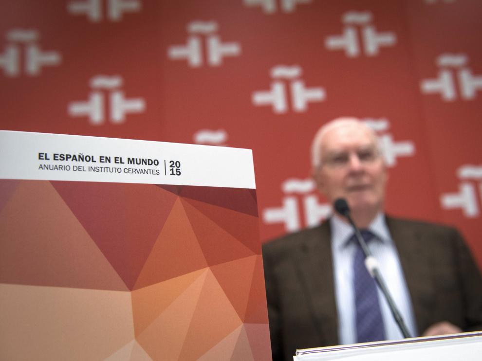 Víctor García de la Concha, durante la presentación del anuario 'El español en el mundo'