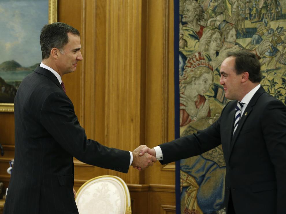 El Rey ha recibido al presidente de UPN, Javier Esparza.