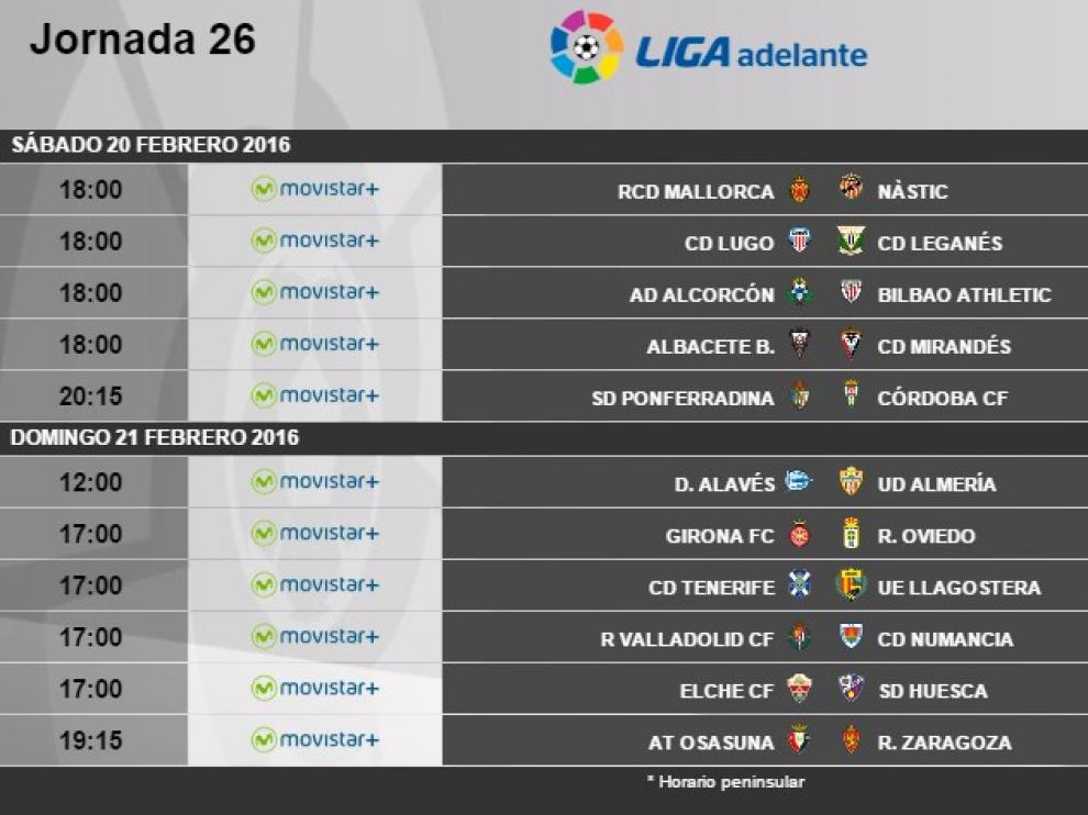 El Osasuna-Zaragoza cerrará la jornada 26
