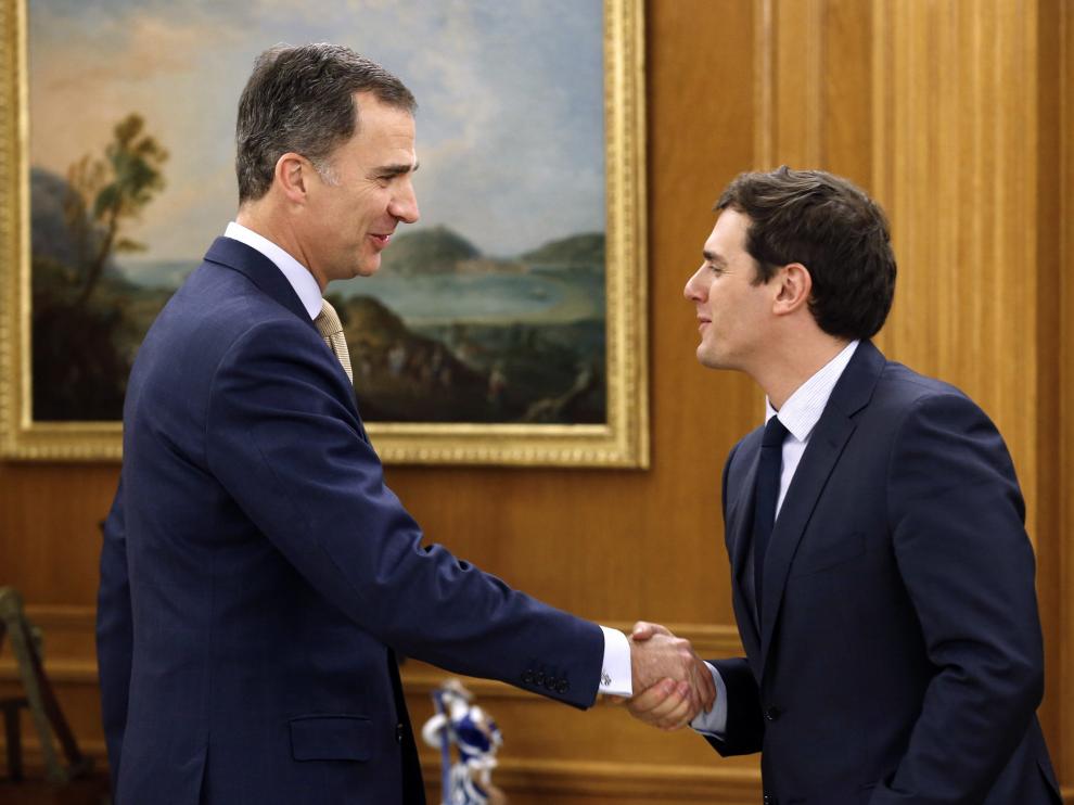 Felipe VI se reúne con Albert Rivera este miércoles en el palacio de la Zarzuela.