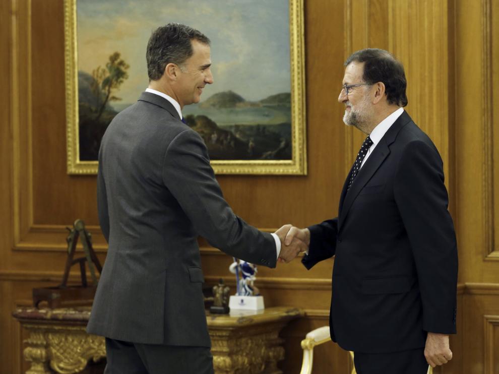 Reunión en la que Rajoy comunicó su deseo al Rey de ser candidato a la investidura.