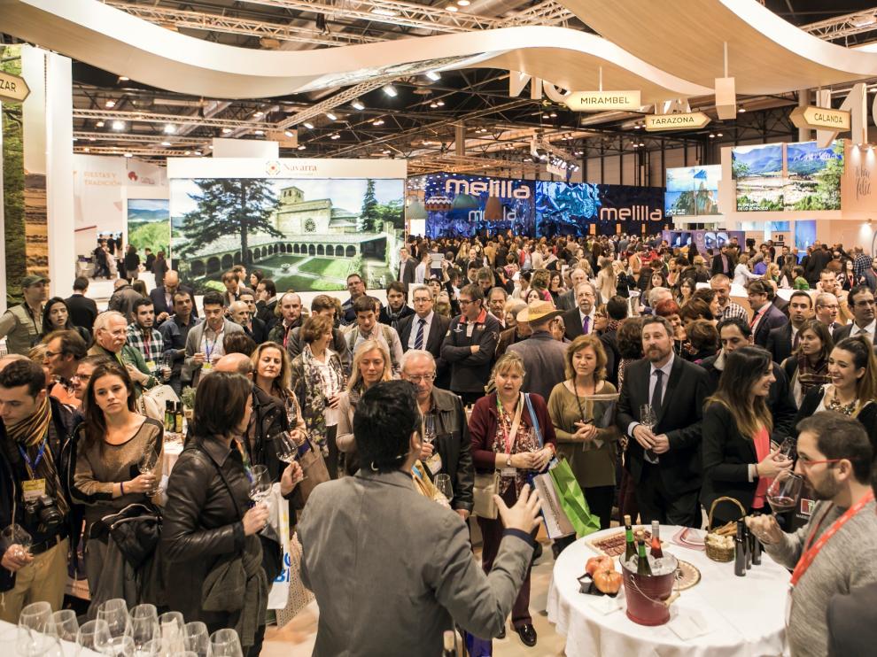 Presentación de las acciones promocionales de la Ruta del Vino Somontano ayer en Fitur. Ruta Vino Somontano.