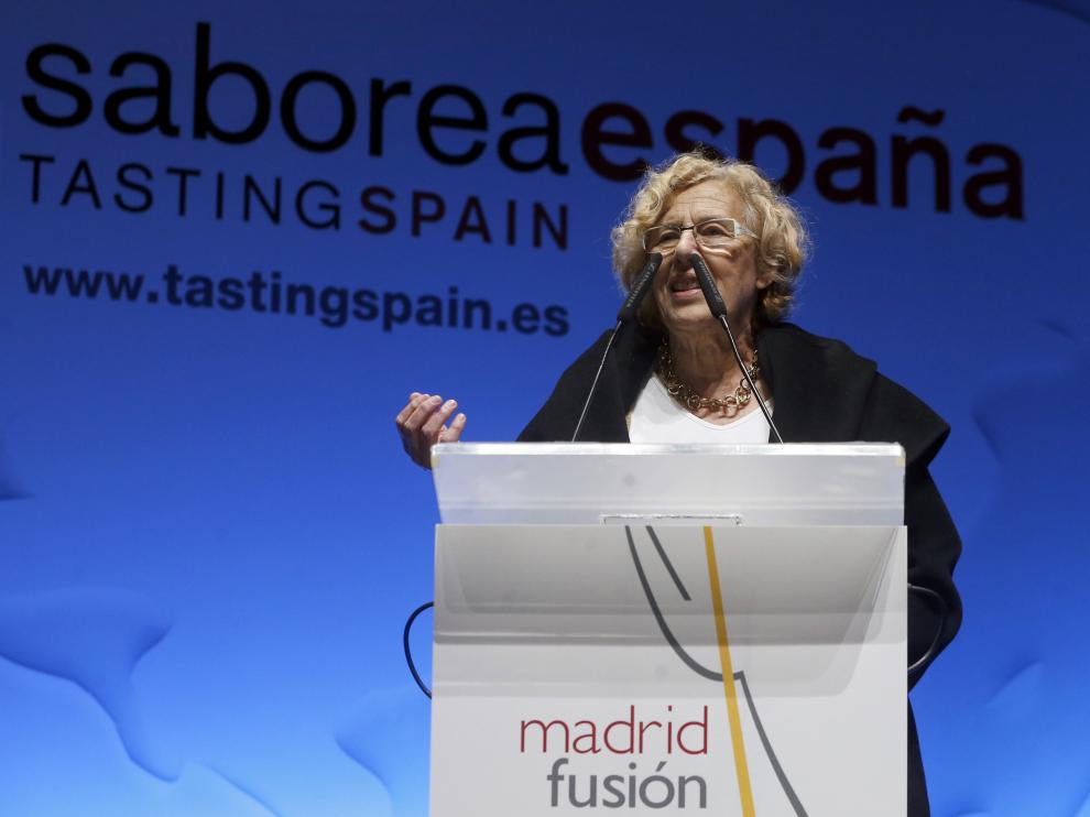 Manuela Carmena durante la presentación de Madrid Fusión.