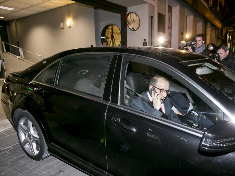 Javier Lambán, a su salida de la reunión con Sánchez
