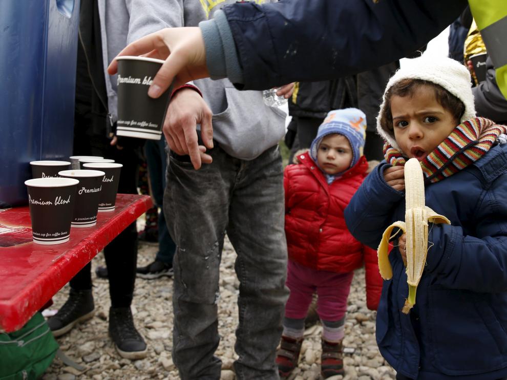 Niños refugiados en Lesbos.