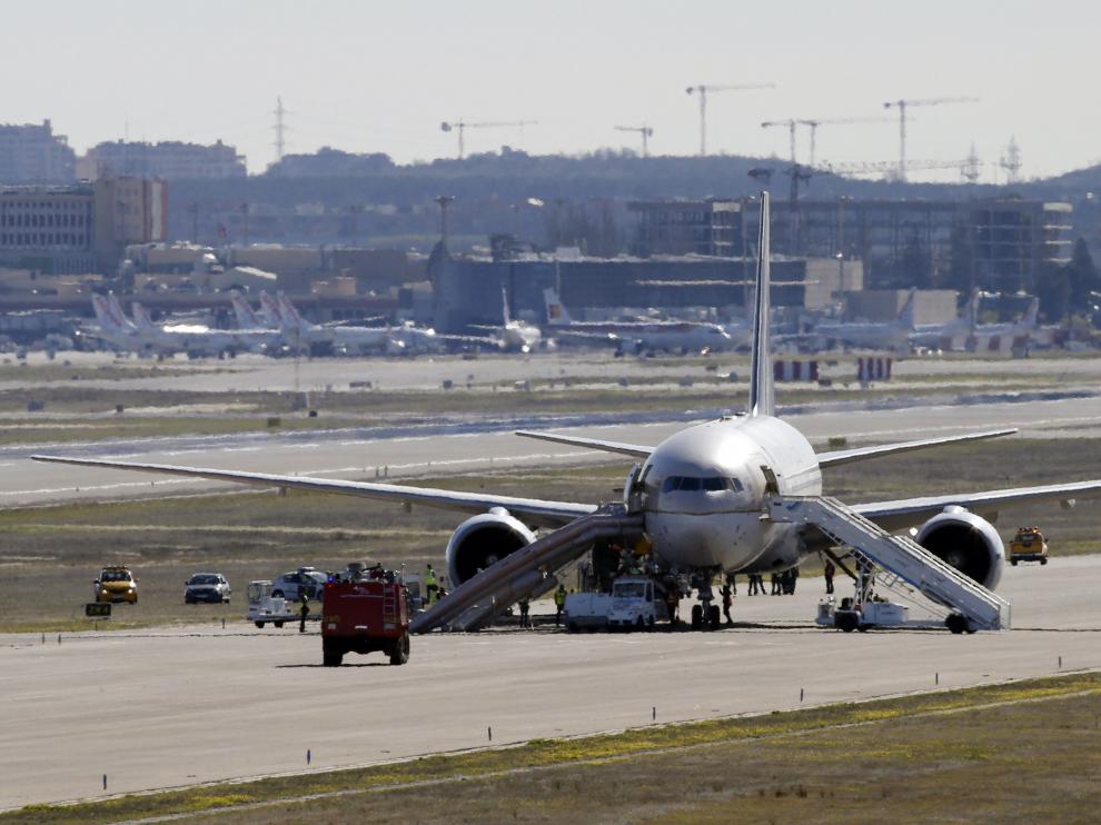 Emergencia en un avión de Barajas