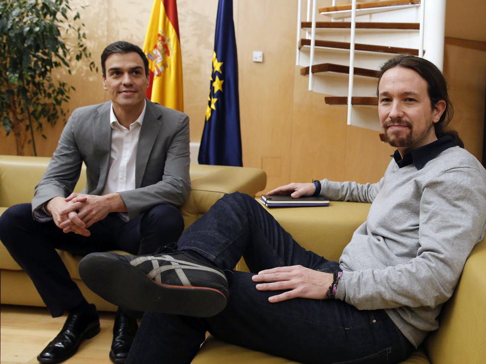 Imagen de archivo de Pedro Sánchez y Pablo Iglesias.