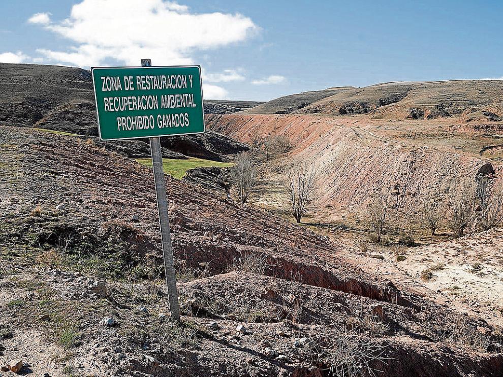 Una zona de incipiente restauración ambiental en los desmontes de Riodeva.
