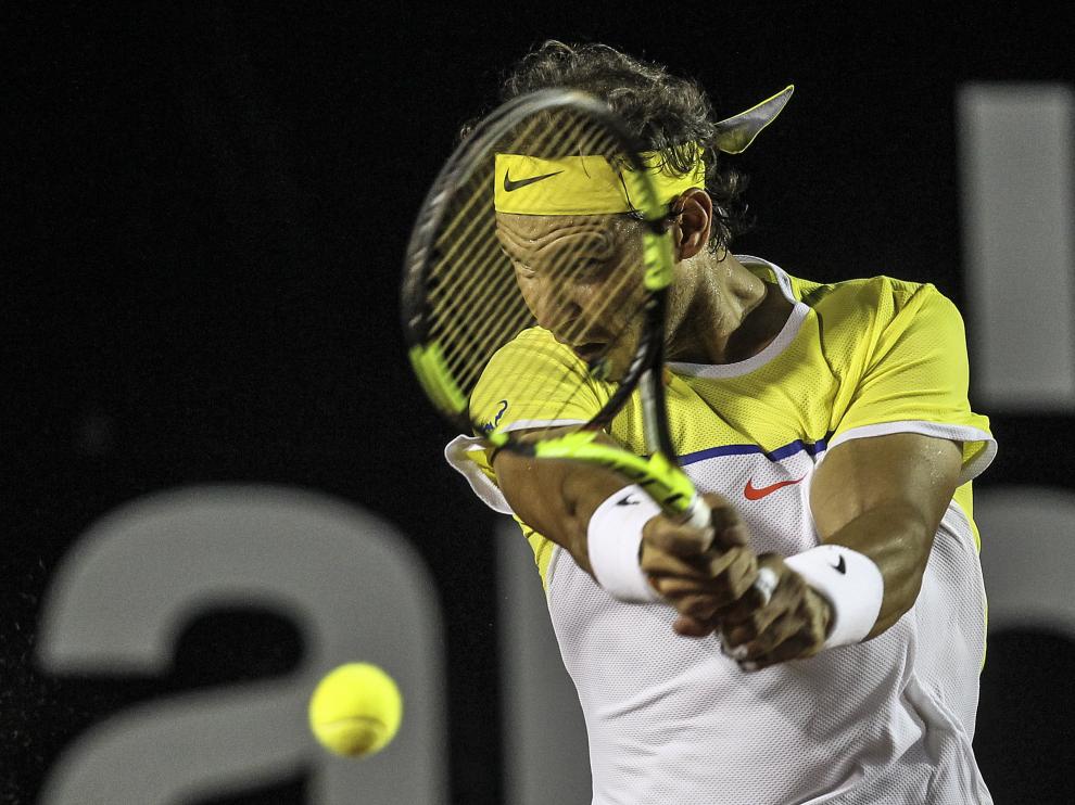 Nadal, durante el partido en Río de Janeiro