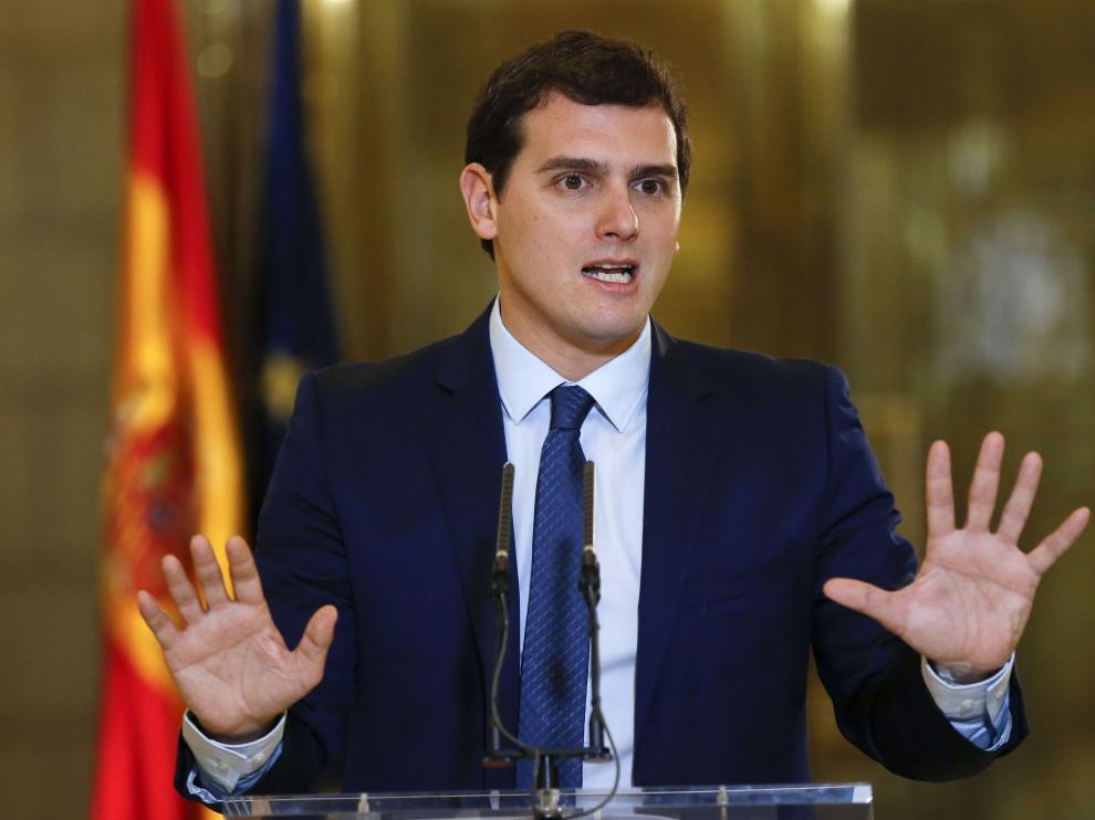 Albert Rivera, durante una rueda de prensa