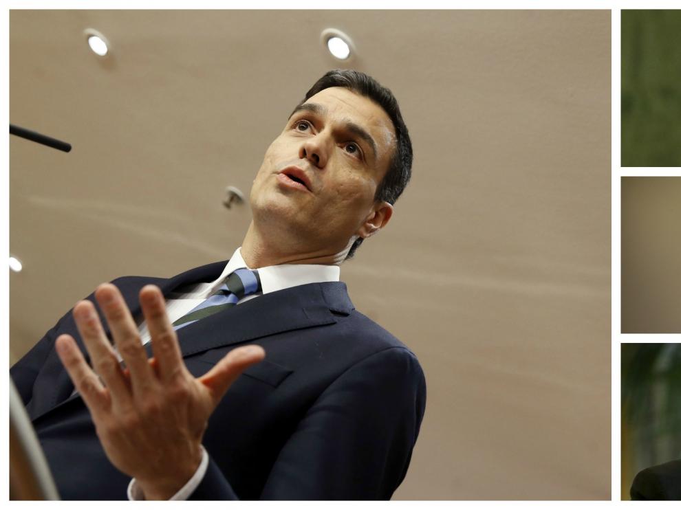 Combo de imágenes de Sánchez, Rivera, Iglesias y Rajoy.