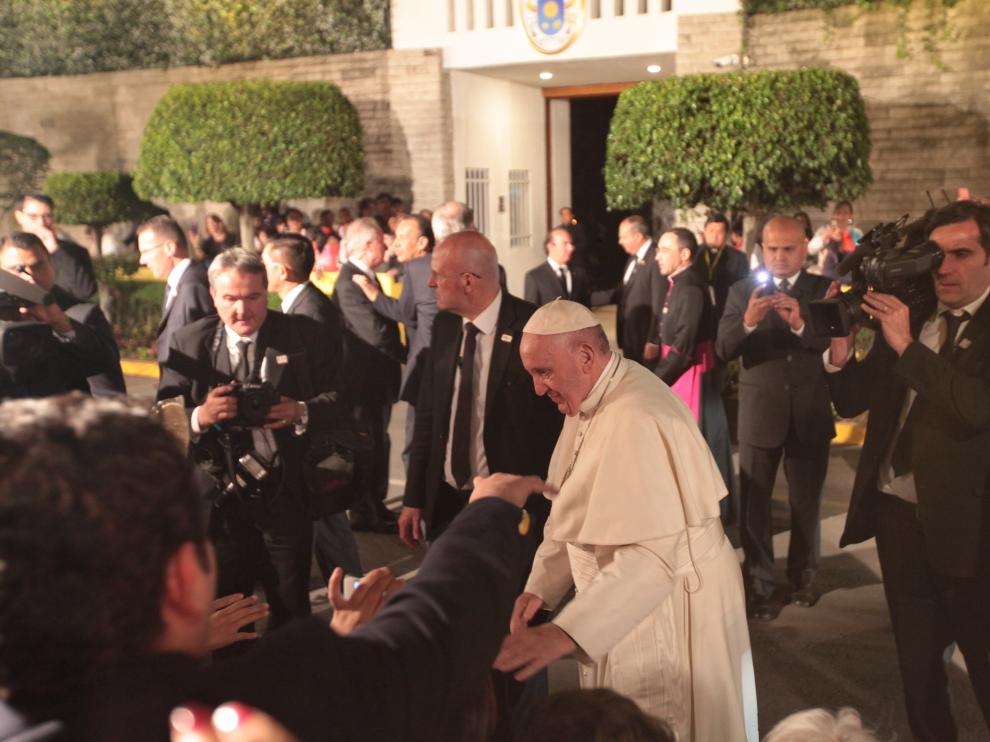 El papa Francisco durante su visita a México.