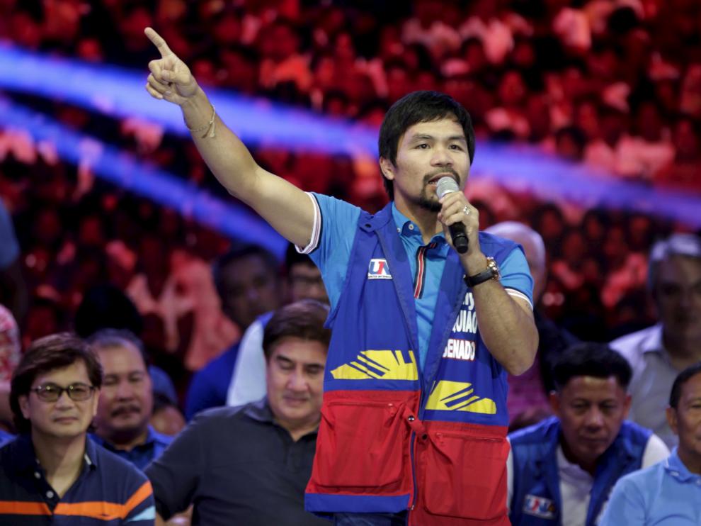 El boxeador filipino Manny Pacquiao, antes de un combate